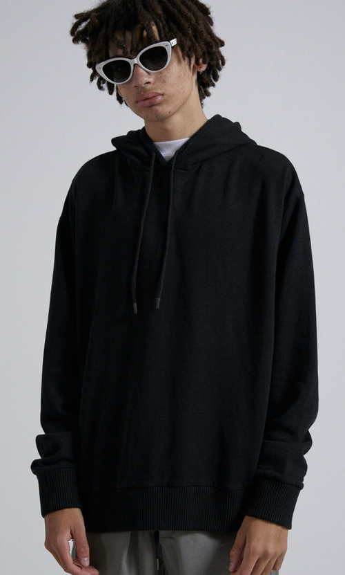 Afends THC Unisex Hemp Oversized Pull On Hood - Black