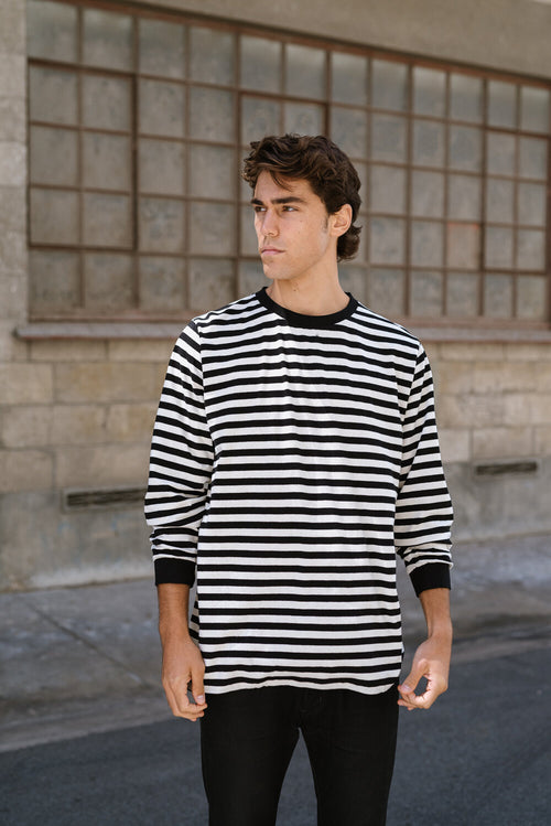 Boxy Long Sleeve Tee / Stripe