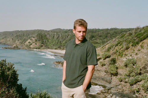 Hemp Polo Shirt / Forest
