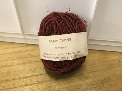 Twine.     Burgundy Hemp Twine - 50m 2974