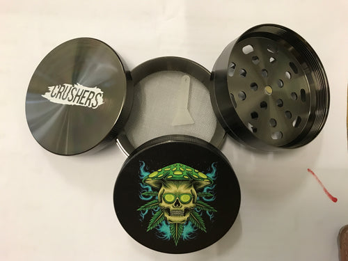 CRUSHERS”Shroom-skull Enigma 63mm 4 piece grinder DU-77127