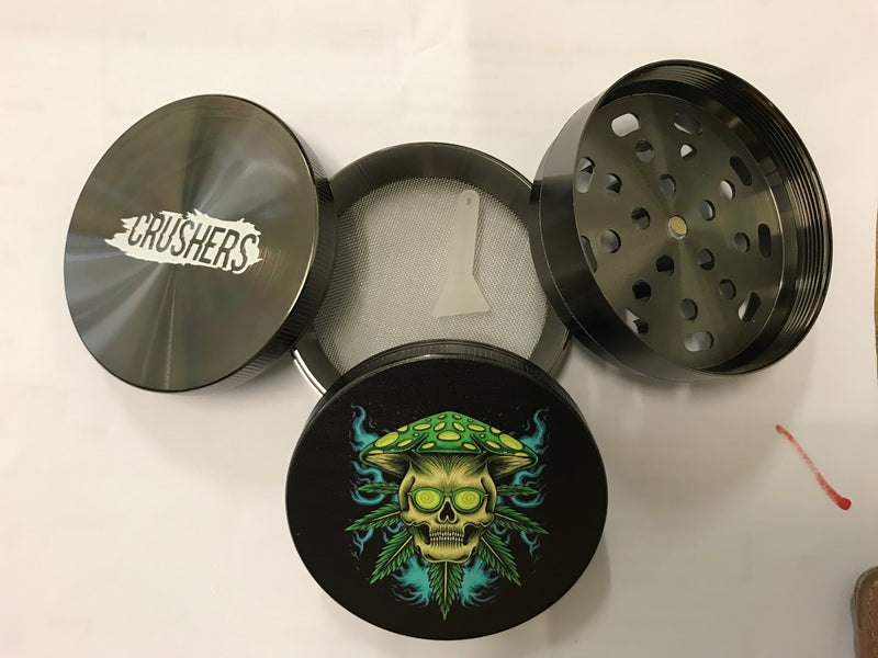 CRUSHERS”Shroom-skull Enigma 63mm 4 piece grinder DU-77127