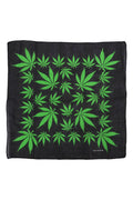 Hemp Leaf Cotton Bandana: AS SHOWN / ONE SIZE