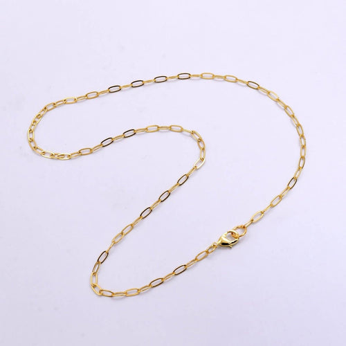 14K Gold Filled 3mm Paperclip Chain 17.5 inch Necklace