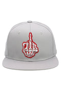Middle Finger Up Skeleton Cotton Snapback: GRAY/BLACK / ONE SIZE