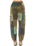 Cotton Patchwork Hand Brush Jungle Yoga Pant D721 : L