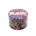 RAW Metal Herb Grinder 4-Piece 63mm – Hemp Leaf Design