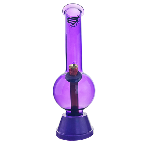 Medium Purple Tornado Glass Bong with Silicone Base, Grommet & Metal Bonza Stem 25cm