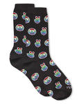 Peace Out Bamboo Blend Crew Socks: Black / 9-11