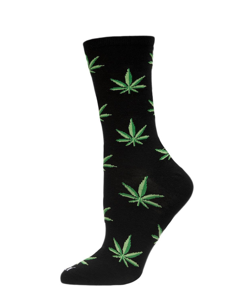 MeMoi Me & Mary Jane Bamboo Crew Socks: Black / 9-11