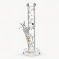 BILLY MATE GLOW IN THE DARK LEAF GLASS STRAIGHT BONG 25CM