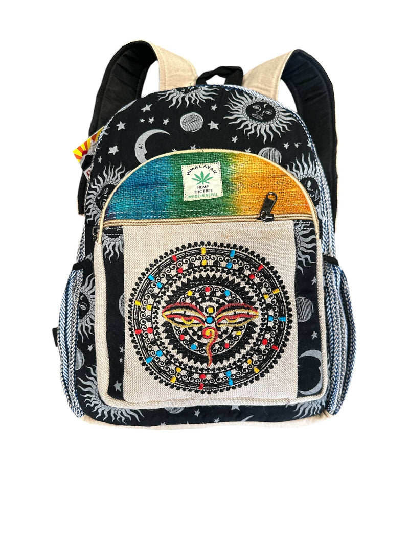 Hemp Backpack with Mandala & Third Eye FB143
