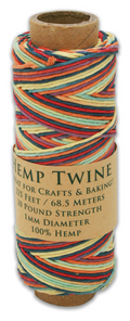 Hemptopia Hemp Twine spool, 225ft, 100% Natural: Red
