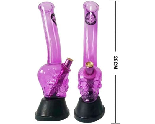 Medium Skull Glass Gripper Purple 25cm