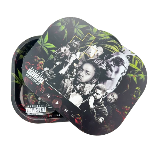 RAPPERS METAL ROLLING TRAY WITH MAGNETIC LID – 18 X 14CM