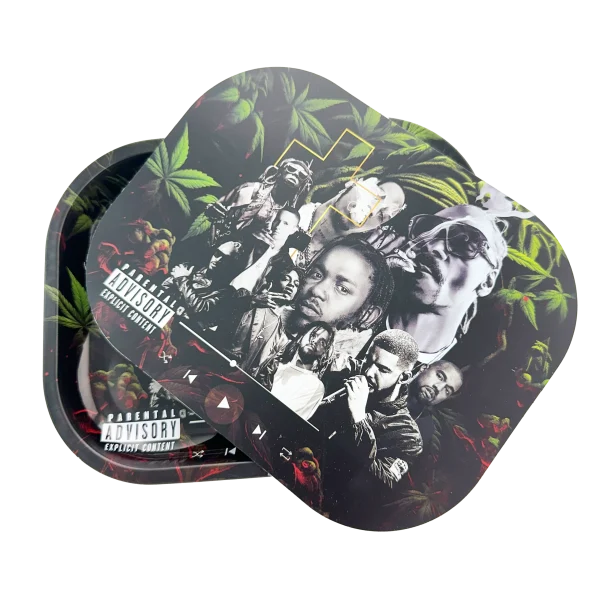 RAPPERS METAL ROLLING TRAY WITH MAGNETIC LID – 18 X 14CM