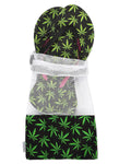 Women's Weed Flip Flops & Mesh Bag Set: Black / L 910