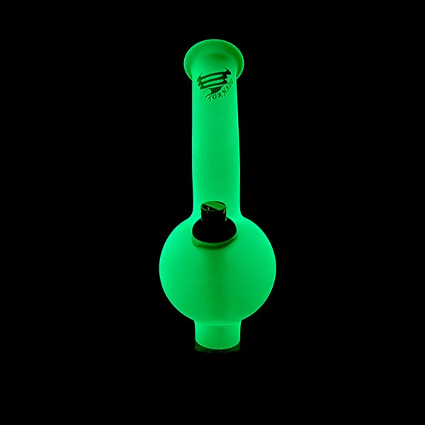 TORNADO GLOW IN THE DARK GLASS BONZA BONG – 25CM DU-12912