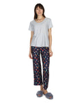 Women's Mushrooms Pant PJ Set in a Bag: Bright Navy / L