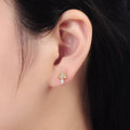 24K Gold Filled CZ Paved Mushroom Stud Earring | AB-1241