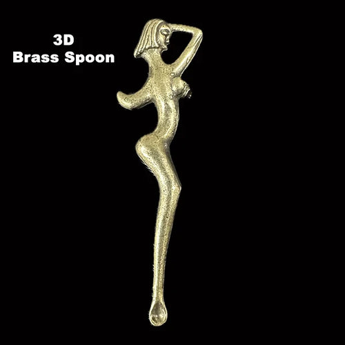 3D NAKED LADY BRASS SNUFF SPOON SNORTER #30050