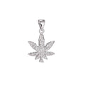 18K Gold Filled Cannabis Leaf  Necklace Pendant Micro Gold