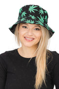 Weed Leaf Bucket Hat Blue