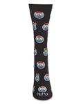 Peace Out Bamboo Blend Crew Socks: Black / 9-11