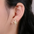 Gold Hemp Leaf Earrings