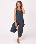 Hemp Viscose Slouchy Overalls - Midnight: LG/XL