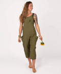 Hemp Viscose Slouchy Overalls - Moss: LG/XL