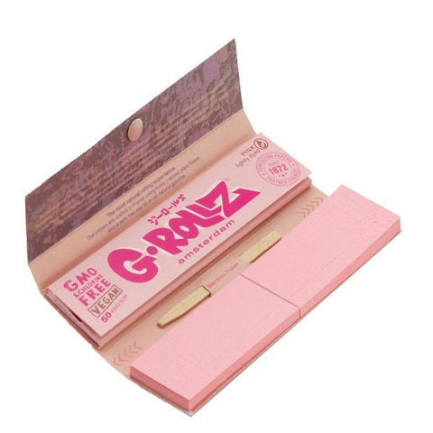 G-ROLLZ - PINK 1 1:4 SIZE ROLLING PAPERS, TIPS & POKER - Get Hempified Store