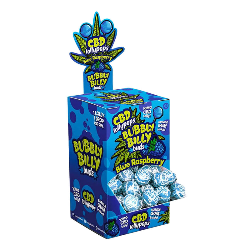 Bubbly Billy Buds Lollipops 10mg CBD Sour Raspberry - Get Hempified Store