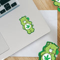 Caring Weed Bear Sticker- Green Leaf: 2