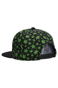 Middle Finger Up Skeleton Marijuana Snapback: BLACK / ONE SIZE