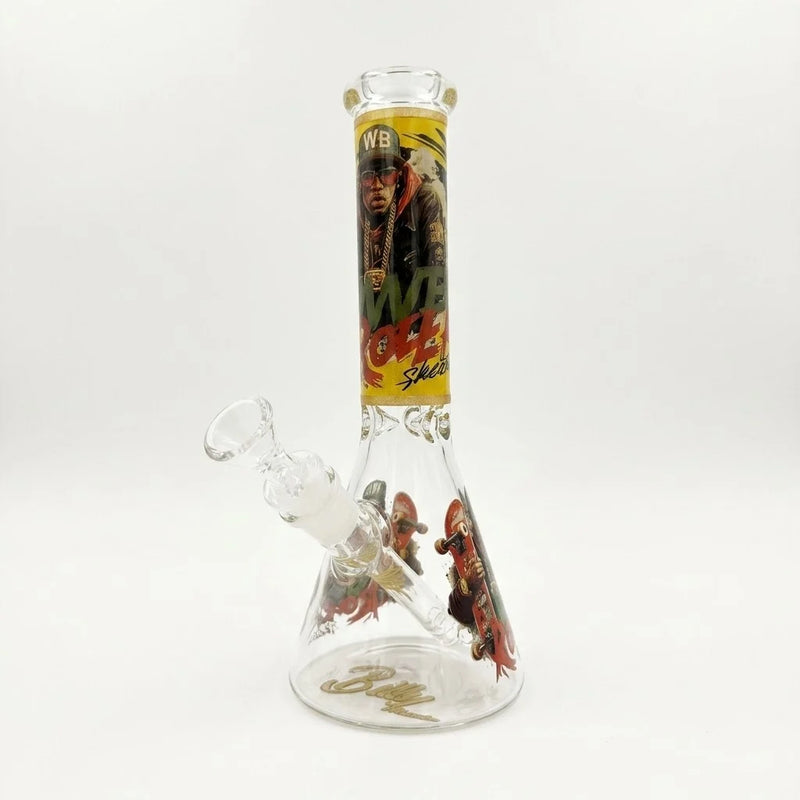 ASSORTED RAPPER DESIGN GLASS BEAKER BONG 25CM DU 120307