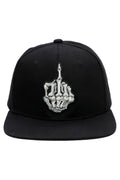 Middle Finger Up Skeleton Cotton Snapback: GRAY/BLACK / ONE SIZE