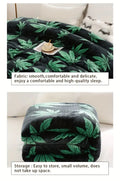 Hemp Leaf Print Blanket 80”x90”