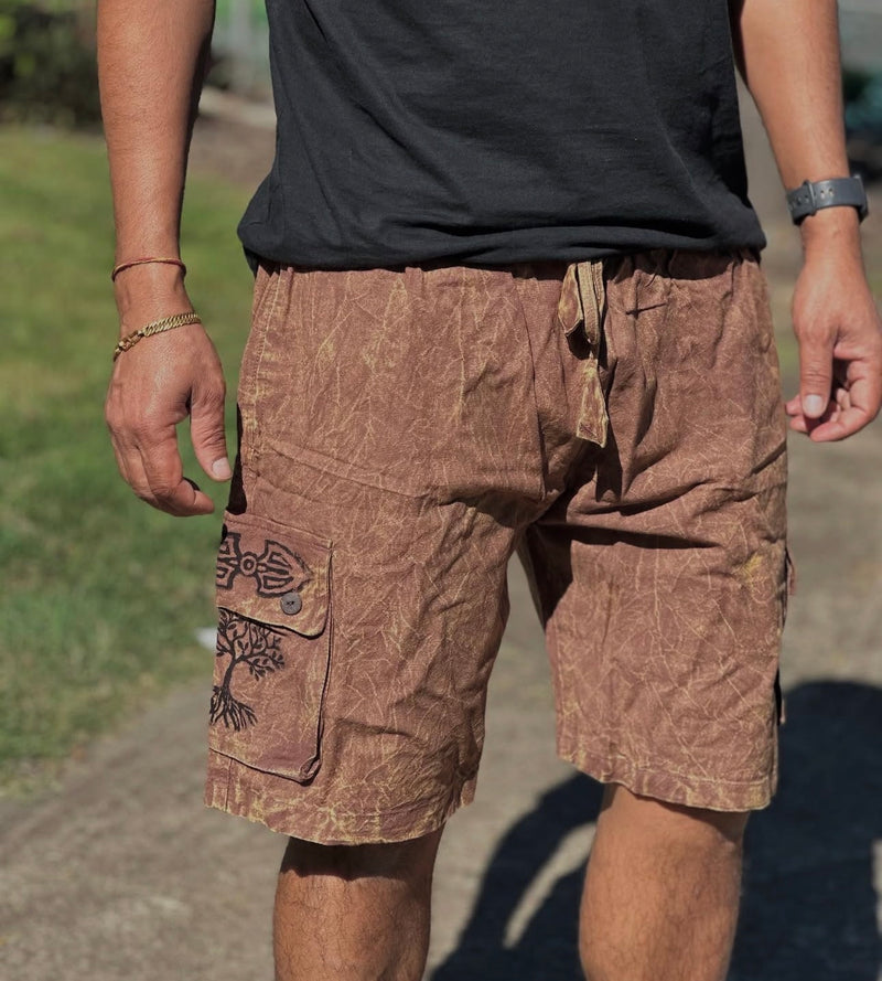 Yak and Yeti Plain Box Shorts - Brown XL