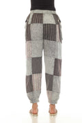 Cotton Multi Solid Grey Patchwork Zip Cargo Pant D889 : XL