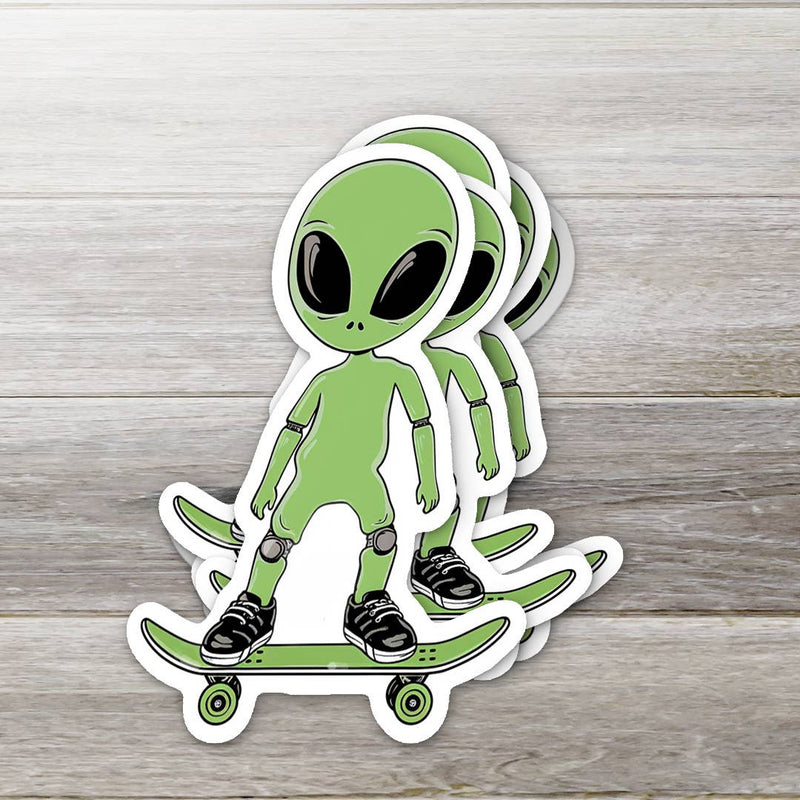 Skateboarding Alien Sticker : 2