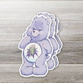 Caring Weed Bear Sticker- Purple Bud: 2