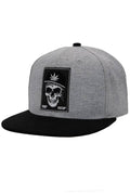 Hip Hop Skull Marijuana Snapback: Gray