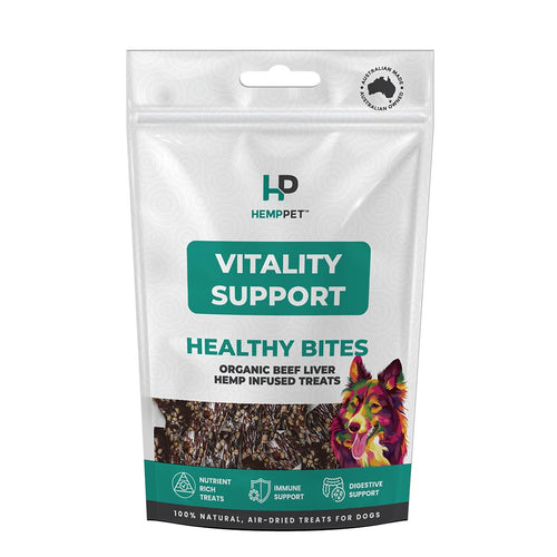 Vitality Support | Hemp Infused Organic Beef Liver Treats for Dogs 80g