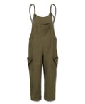 Hemp Viscose Slouchy Overalls - Moss: LG/XL
