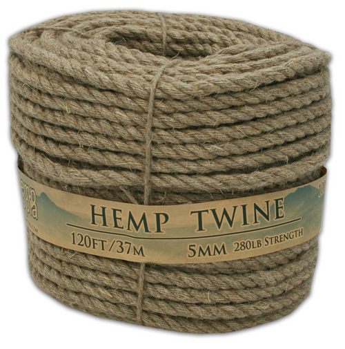 Hemptopia 5mm Hemp Rope, 100% natural, 120ft