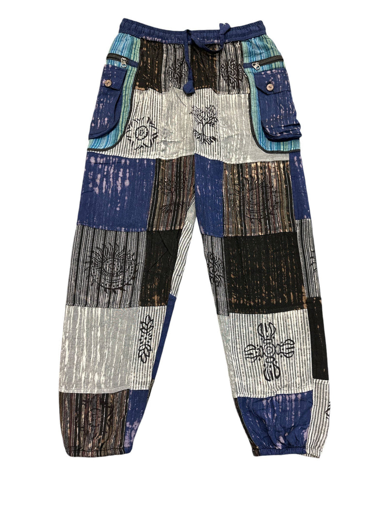 Bohemian Patchwork Cargo Pant D1000: XL - Get Hempified Store