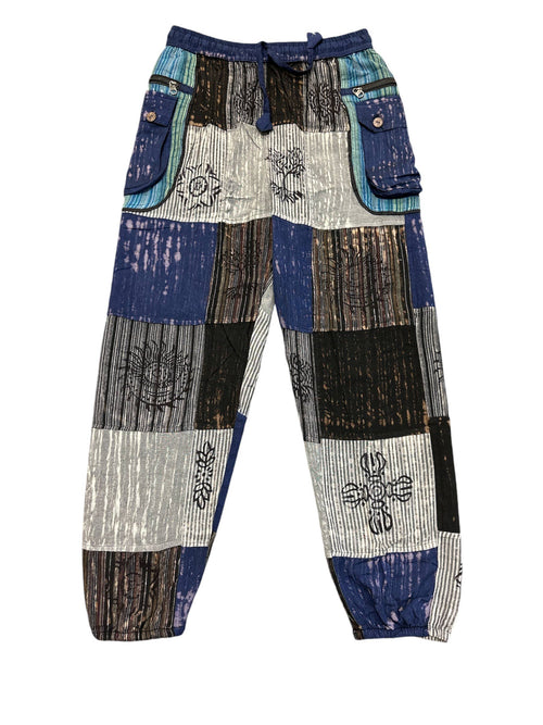 Bohemian Patchwork Cargo Pant D1000: S - Get Hempified Store