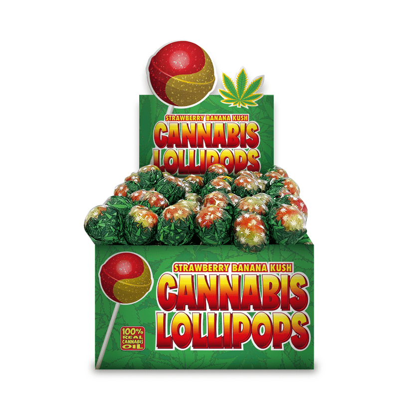 THE HEMPY LAB – CANNABIS LOLLIPOPS – STRAWBERRY BANANA KUSH