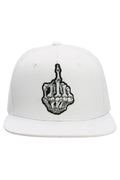 Middle Finger Up Skeleton Cotton Snapback: GRAY/BLACK / ONE SIZE
